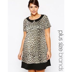 NWT ASOS Pink Clove Animal Print Shift Dress